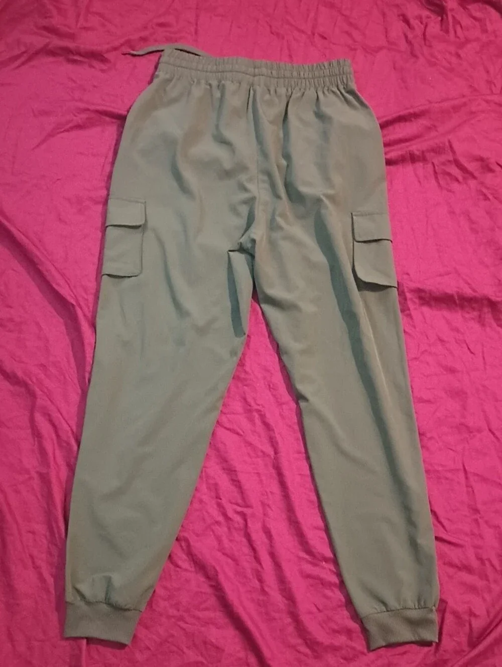 Ci Sono Womans Olive Green Cargo Joggers w/ Drawstring & Pockets Size S Like New